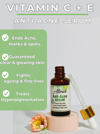 Atirah Anti-Acne Serum – Vitamin C + E (30ml)