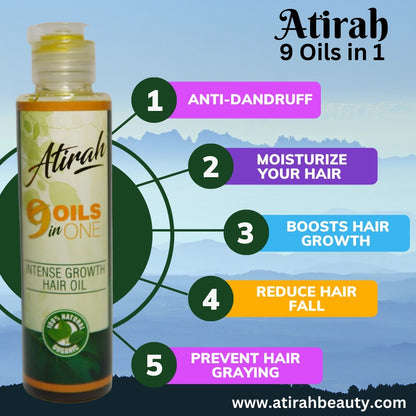 ATIRAH 100% Organic 9-in-1 Hair Growth Oil  120ml